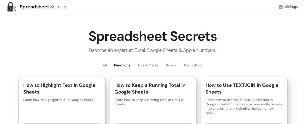 Spreadsheet Secrets