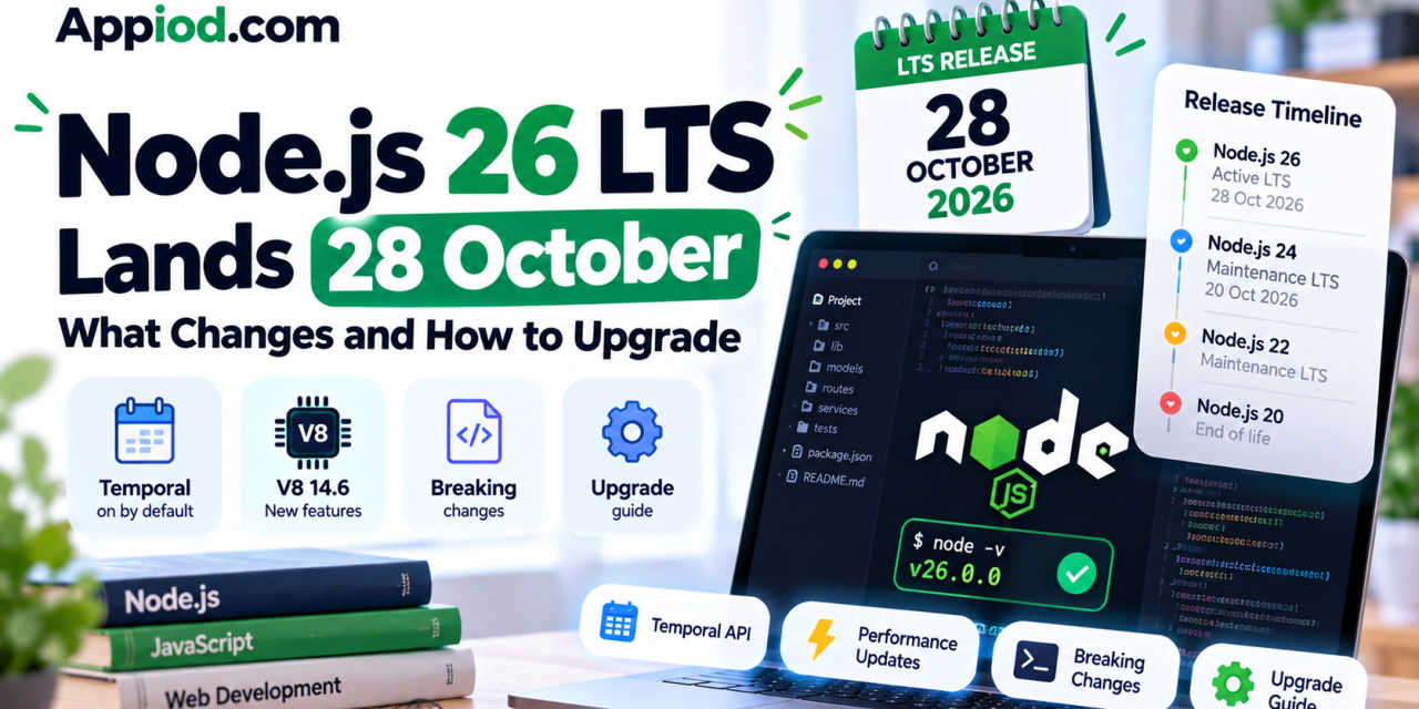 Node.js 26 LTS Lands 28 October: What Changes and How to Upgrade